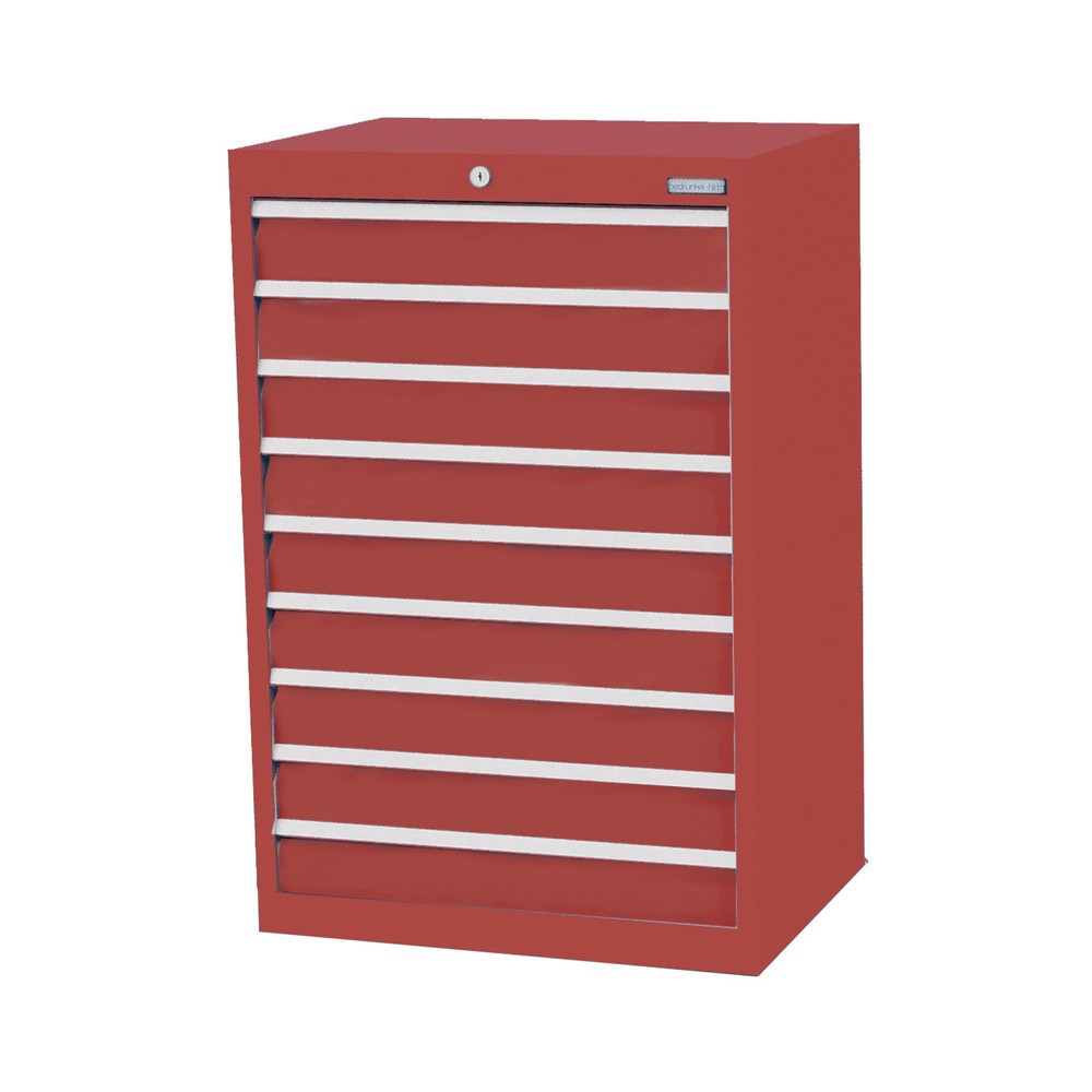 Obrázek produktu: Skříň se zásuvkami Profi Bedrunka+Hirth, zásuvky 9x100 mm, VxŠxH 1019 x 680 x 500 mm, rubínová, rubínová