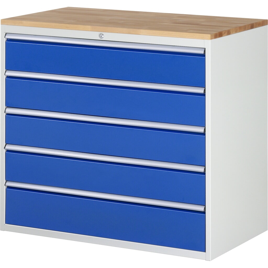 Obrázek produktu: Skříň se zásuvkami RAU řada 7000, V×Š×H 1035 × 1145 × 650 mm, 5 zásuvek, velikost XXL, horní část buk