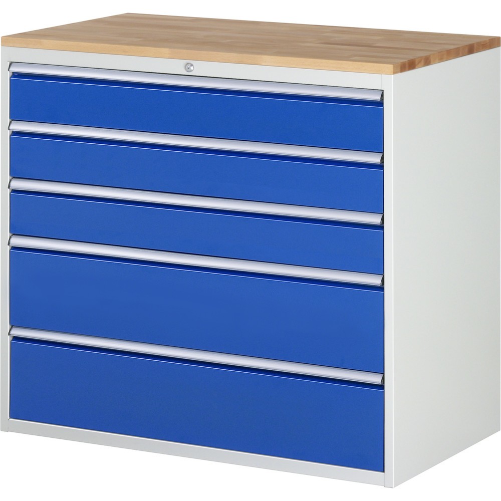 Obrázek produktu: Skříň se zásuvkami RAU řada 7000, V×Š×H 1035 × 1145 × 650 mm, 5 zásuvek, velikost XXL, horní část buk