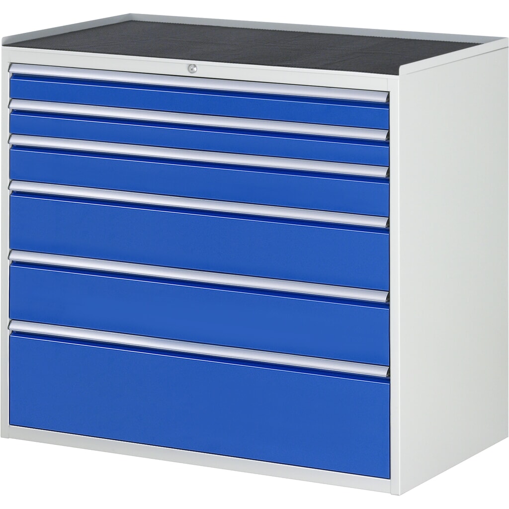 Skříň se zásuvkami RAU řada 7000, V׊×H 1035 × 1145 × 650 mm, 6 zásuvek, velikost XXL, kovová horní část Obrázek produktu: Skříň se zásuvkami RAU řada 7000, V׊×H 1035 × 1145 × 650 mm, 6 zásuvek, velikost XXL, kovová horní část