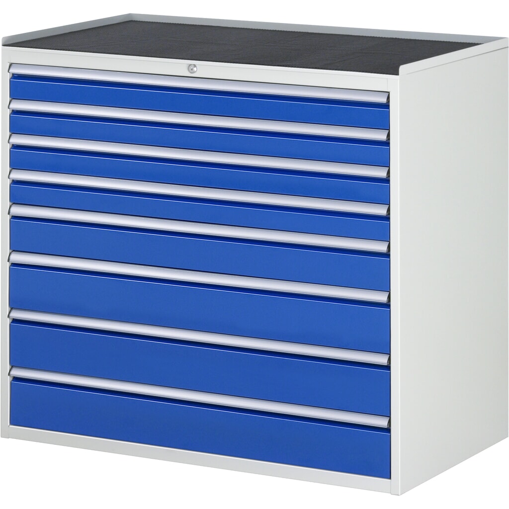 Skříň se zásuvkami RAU řada 7000, V׊×H 1035 × 1145 × 650 mm, 8 zásuvek, velikost XXL, kovová horní část Obrázek produktu: Skříň se zásuvkami RAU řada 7000, V׊×H 1035 × 1145 × 650 mm, 8 zásuvek, velikost XXL, kovová horní část
