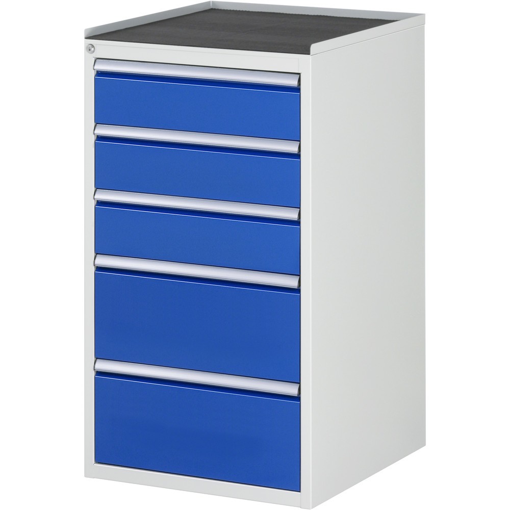 Číslo obrázku produktu 1: Skříň se zásuvkami RAU řada 7000, V×Š×H 1035 × 580 × 650 mm, 5 zásuvek, velikost L, kovová horní část