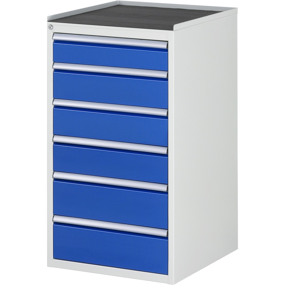 Číslo obrázku produktu 1: Skříň se zásuvkami RAU řada 7000, V×Š×H 1035 × 580 × 650 mm, 6 zásuvek, velikost L, kovová horní část