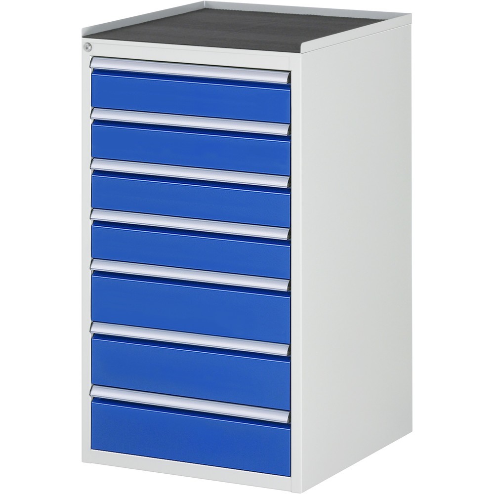 Číslo obrázku produktu 1: Skříň se zásuvkami RAU řada 7000, V×Š×H 1035 × 580 × 650 mm, 7 zásuvek, velikost L, kovová horní část