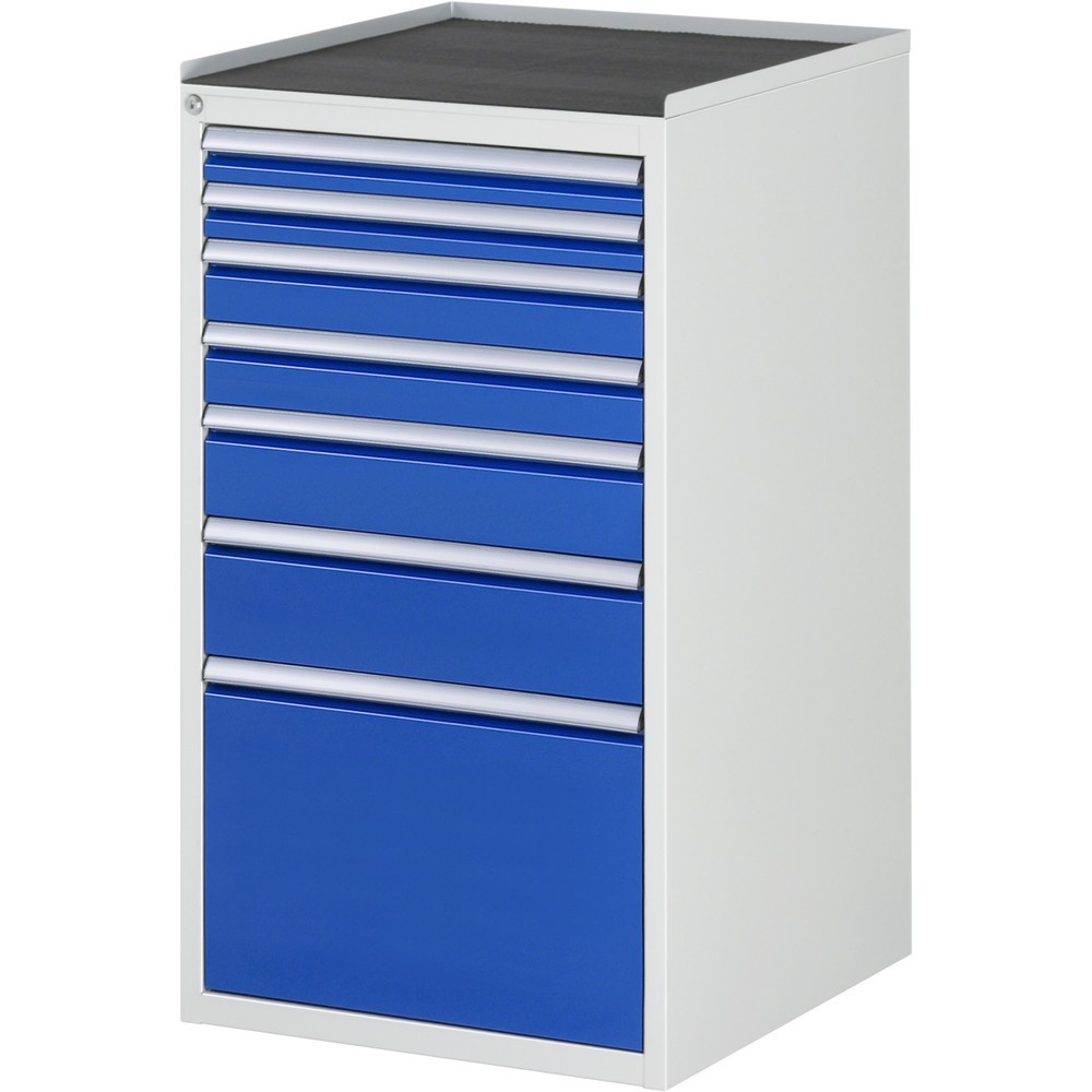 Číslo obrázku produktu 1: Skříň se zásuvkami RAU řada 7000, VxŠxH 1035 x 580 x 650 mm, 7x zásuvka 2 x 60, 2 x 90, 1 x 120, 1 x 150, 1 x 360 mm, kovová pracovní deska