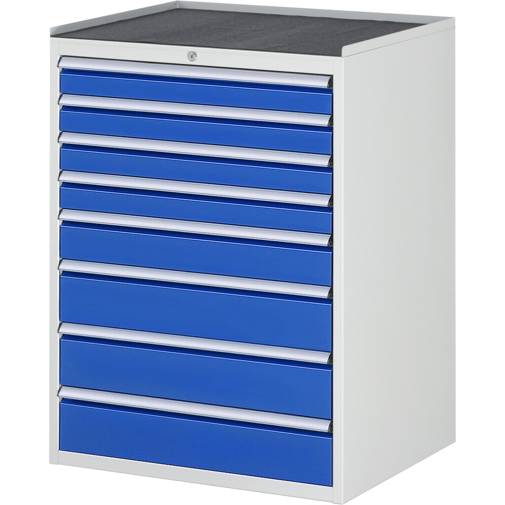 Skříň se zásuvkami RAU řada 7000, V׊×H 1035 × 770 × 650 mm, 8 zásuvek, velikost XL, kovová horní část Obrázek produktu: Skříň se zásuvkami RAU řada 7000, V׊×H 1035 × 770 × 650 mm, 8 zásuvek, velikost XL, kovová horní část