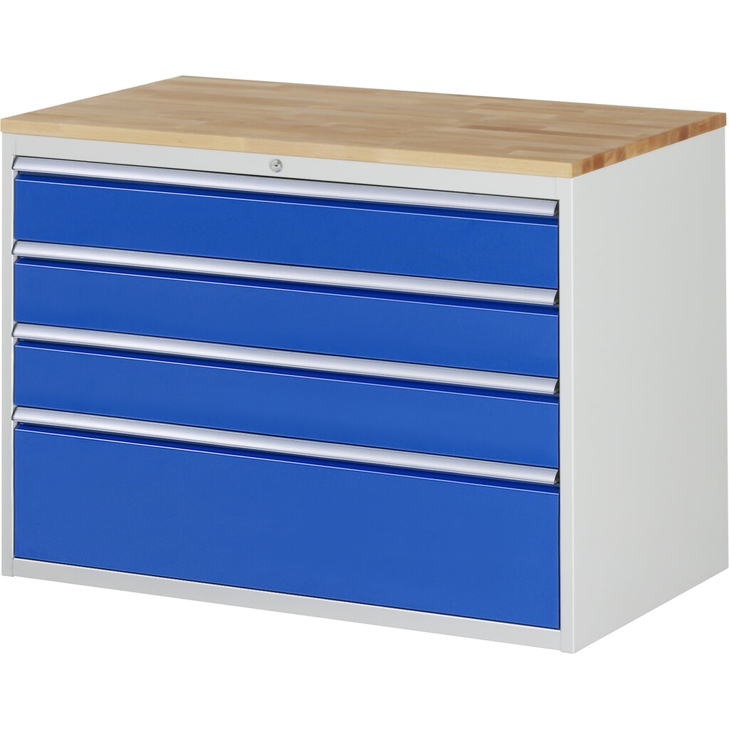 Skříň se zásuvkami RAU řada 7000, V׊×H 825 × 1145 × 650 mm, 4 zásuvky, velikost XXL, horní část buk Obrázek produktu: Skříň se zásuvkami RAU řada 7000, V׊×H 825 × 1145 × 650 mm, 4 zásuvky, velikost XXL, horní část buk