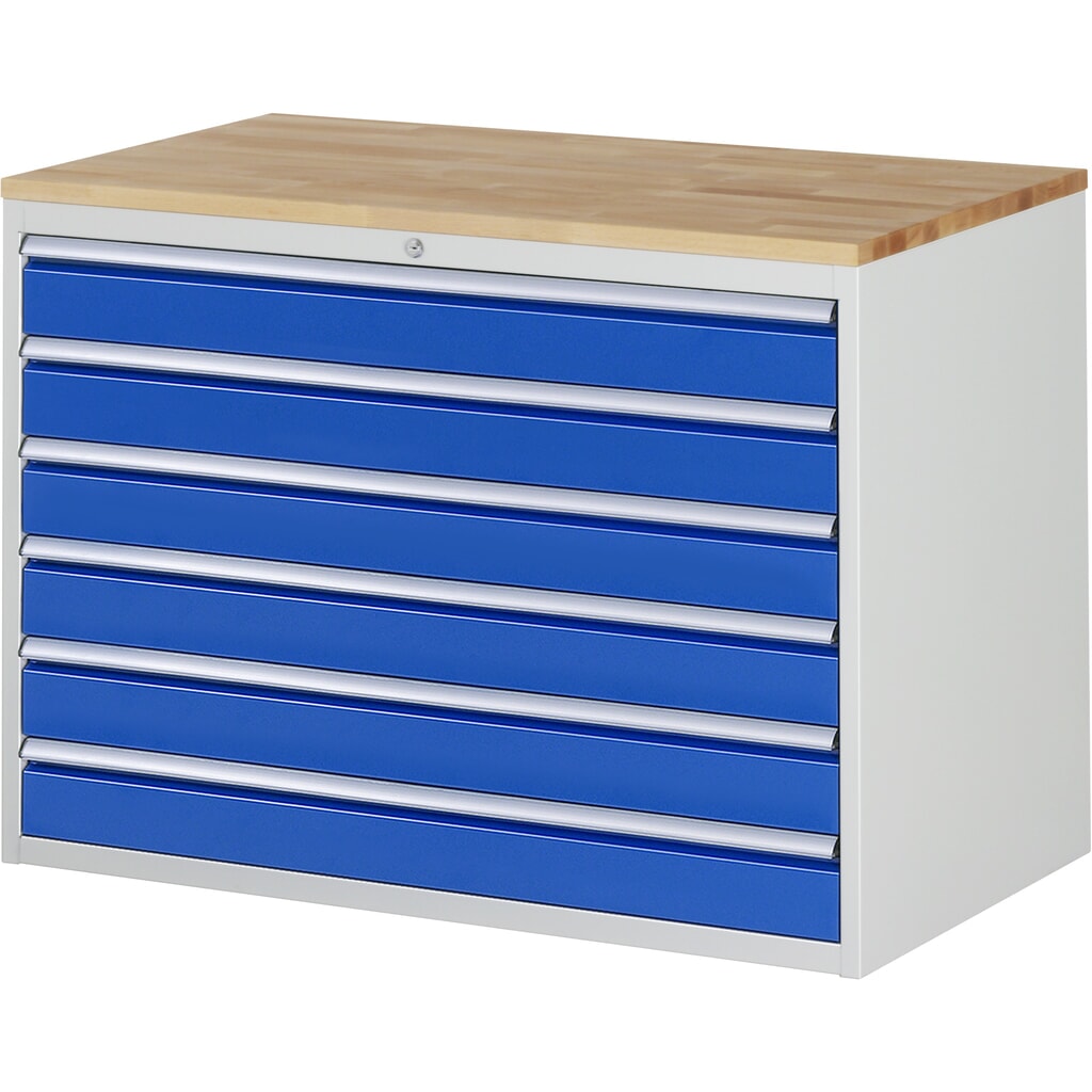 Obrázek produktu: Skříň se zásuvkami RAU řada 7000, V×Š×H 825 × 1145 × 650 mm, 6 zásuvek, velikost XXL, horní část buk