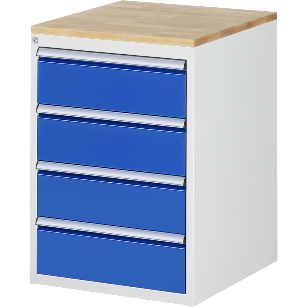 Číslo obrázku produktu 1: Skříň se zásuvkami RAU řada 7000, V×Š×H 825 × 580 × 650 mm, 4 zásuvky, velikost L, horní část buk