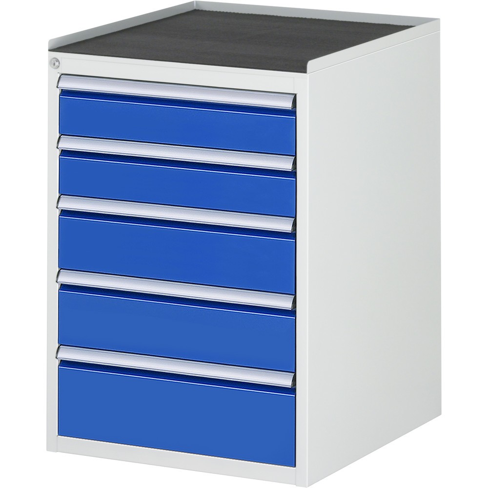 Číslo obrázku produktu 1: Skříň se zásuvkami RAU řada 7000, V×Š×H 825 × 580 × 650 mm, 5 zásuvek, velikost L, kovová horní část