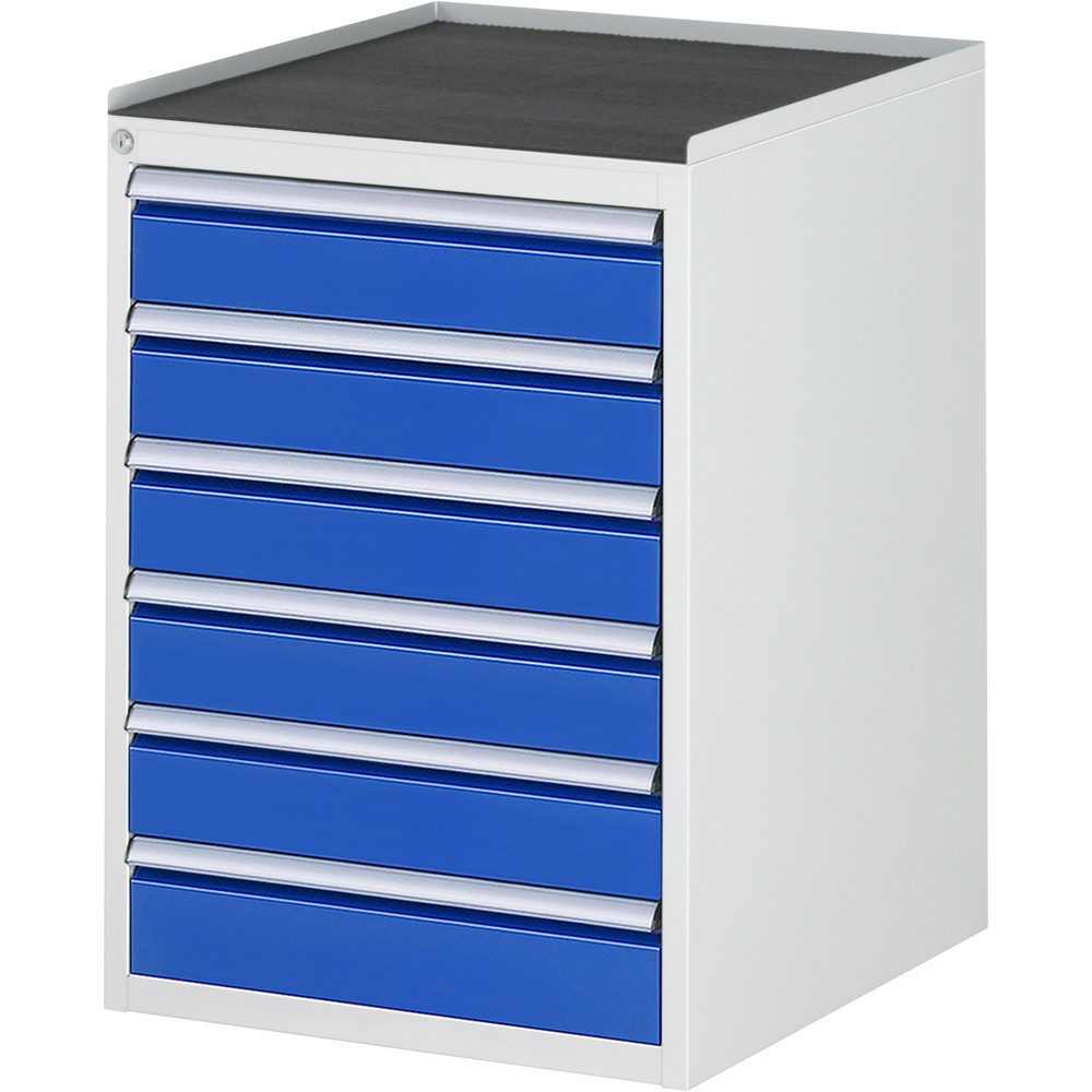 Číslo obrázku produktu 1: Skříň se zásuvkami RAU řada 7000, V×Š×H 825 × 580 × 650 mm, 6 zásuvek, velikost L, kovová horní část