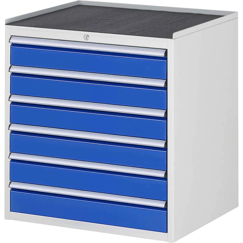 Obrázek produktu: Skříň se zásuvkami RAU řada 7000, V×Š×H 825 × 770 × 650 mm, 6 zásuvek, velikost XL, kovová horní část