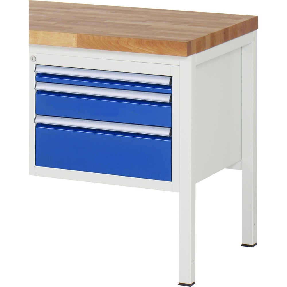 Číslo obrázku produktu 1: Skříň se zásuvkami RAU řady 7000, spodní kontejner, VxŠxH 440 x 580 x 650 mm, 3x zásuvka 1 x 60, 1 x 120, 1 x 180 mm