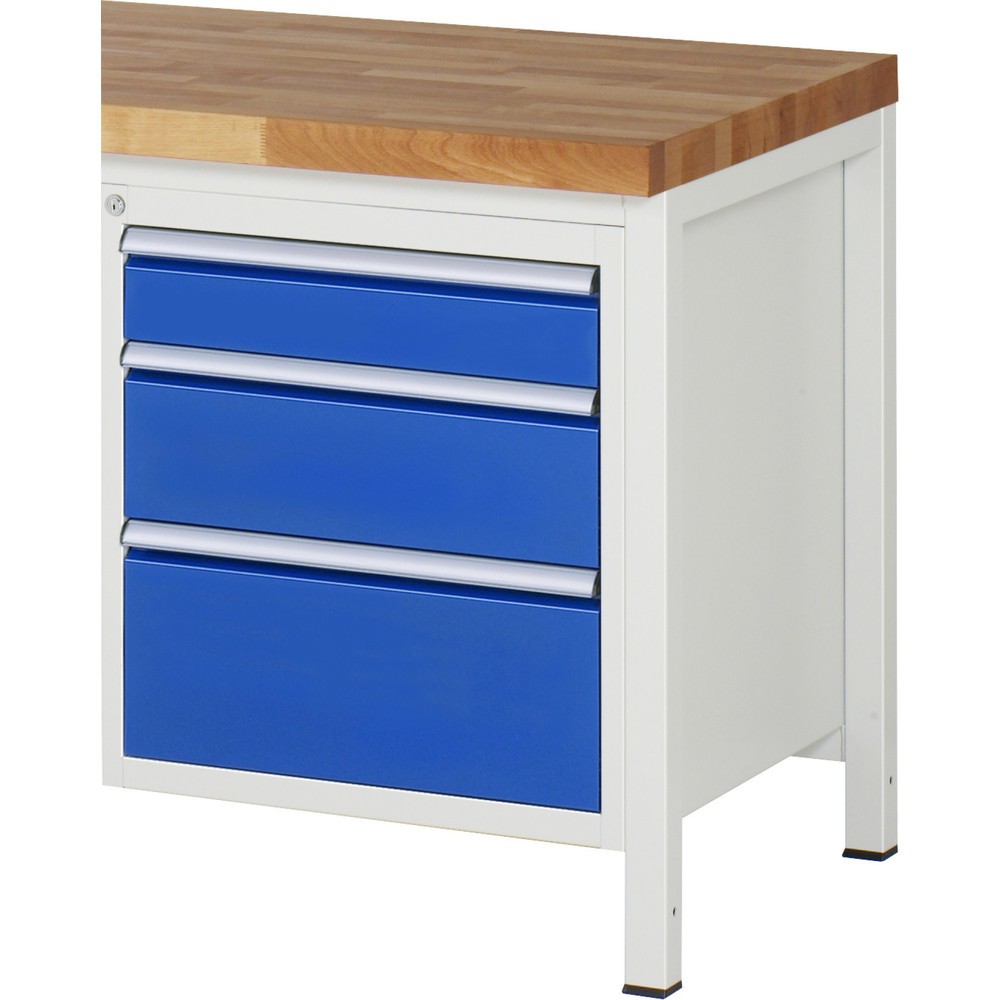 Číslo obrázku produktu 1: Skříň se zásuvkami RAU řady 7000, spodní kontejner, VxŠxH 620 x 580 x 650 mm, 3x zásuvka 1 x 120, 1 x 180, 1 x 240 mm