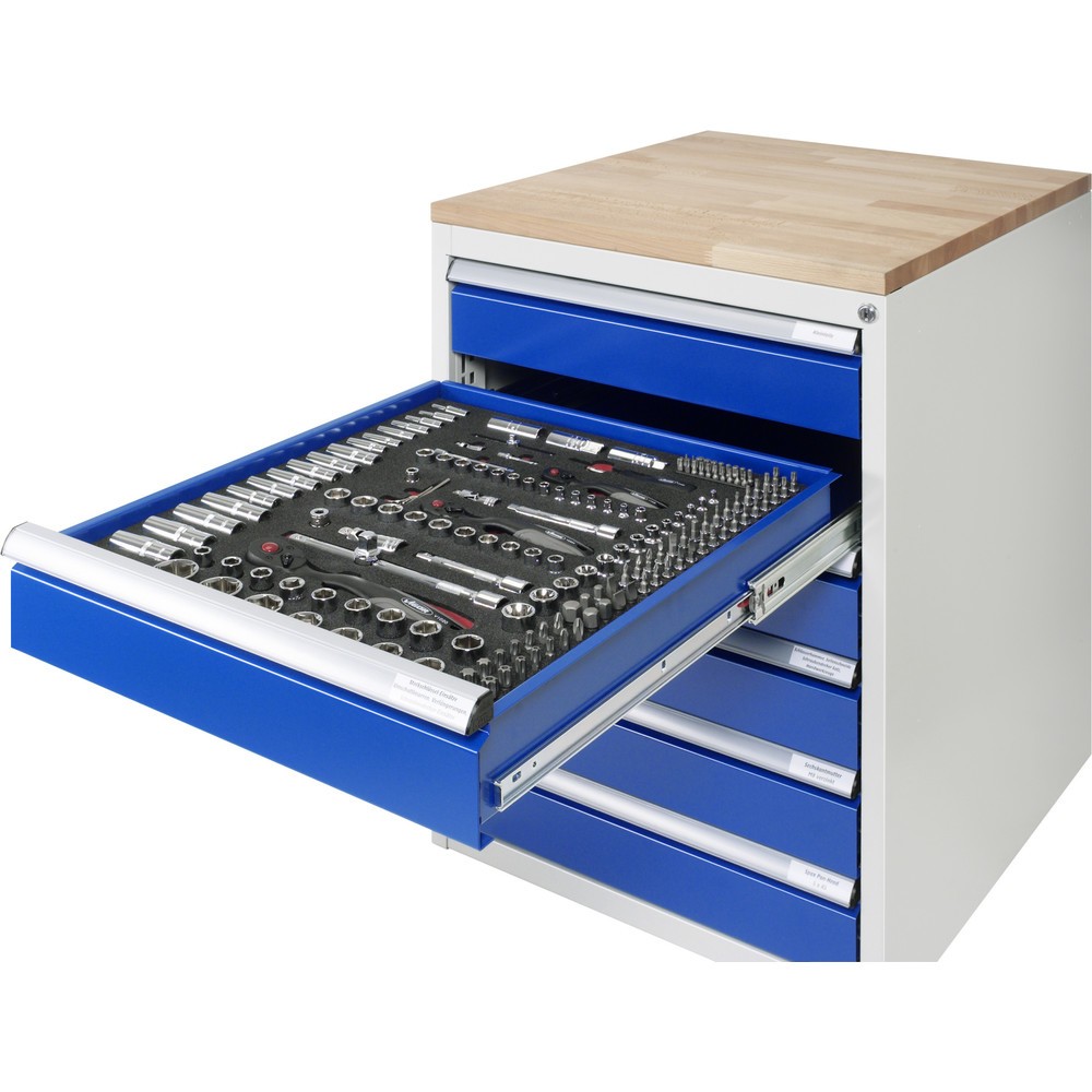 Číslo obrázku produktu 2: Skříň se zásuvkami RAU řady 7000, spodní kontejner, VxŠxH 620 x 580 x 650 mm, 4 zásuvky 2 x 90, 2 x 180 mm