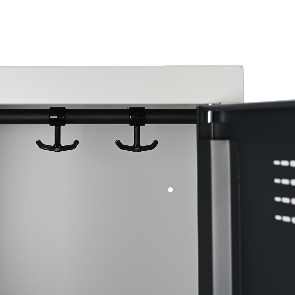 Číslo obrázku produktu 7: Skříňka Steinbock®, samostatně stojící, 2 patra, 6 přihrádky, cylindrický zámek, VxŠxH 1800 x 900 x 500 mm, světle šedá/antracitová šedá