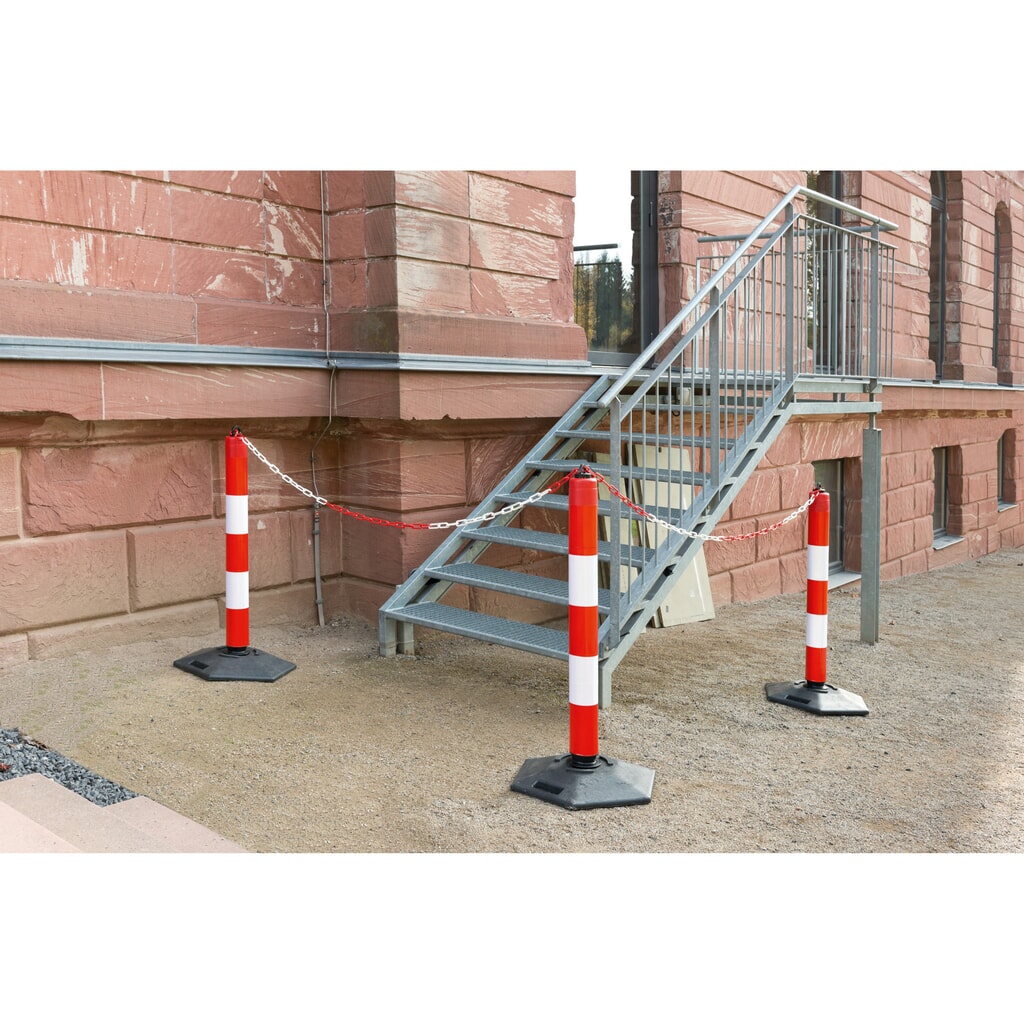 Sloupek LeitPin s víčkem s okem, červená/bílá reflexní Číslo obrázku produktu 3: Sloupek LeitPin s víčkem s okem, červená/bílá reflexní