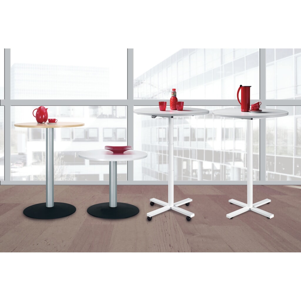 Sloupkový stůl s talířovou nohou, ØxV 900 x 720 mm, ořech Obrázek produktu: Sloupkový stůl s talířovou nohou, ØxV 900 x 720 mm, ořech