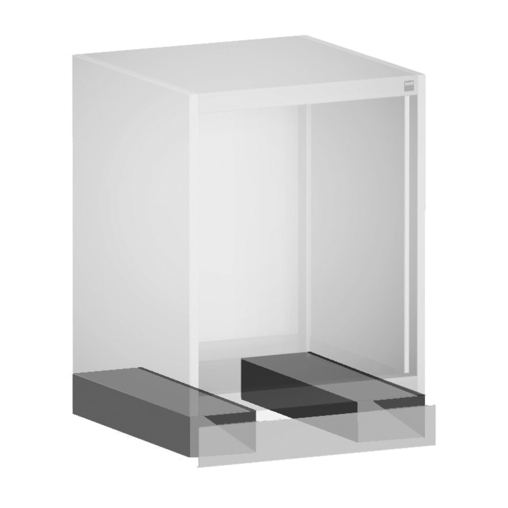 Sokl pro vysokozdvižný vozík s čelem pro skříň se zásuvkami bott cubio, Š×H 650 × 650 mm Obrázek produktu: Sokl pro vysokozdvižný vozík s čelem pro skříň se zásuvkami bott cubio, Š×H 650 × 650 mm