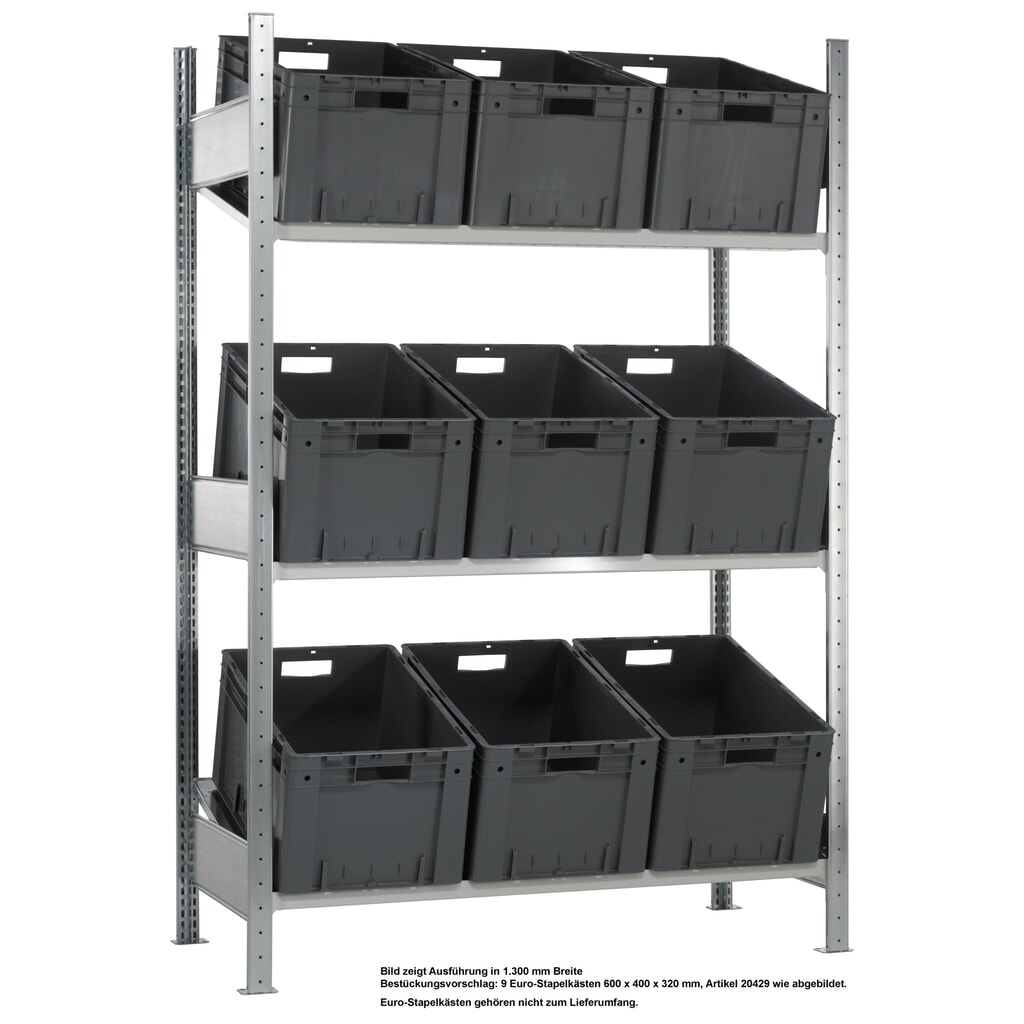 Spádový regál SCHULTE, základní pole MULTIplus 150, 2000 x 1000 x 600 mm Obrázek produktu: Spádový regál SCHULTE, základní pole MULTIplus 150, 2000 x 1000 x 600 mm