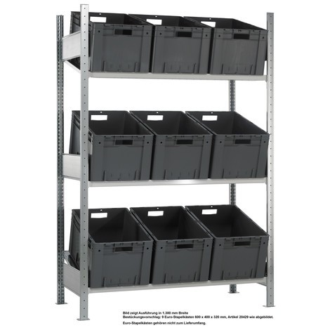Spádový regál SCHULTE, základní pole MULTIplus 150, 2000 x 1000 x 600 mm