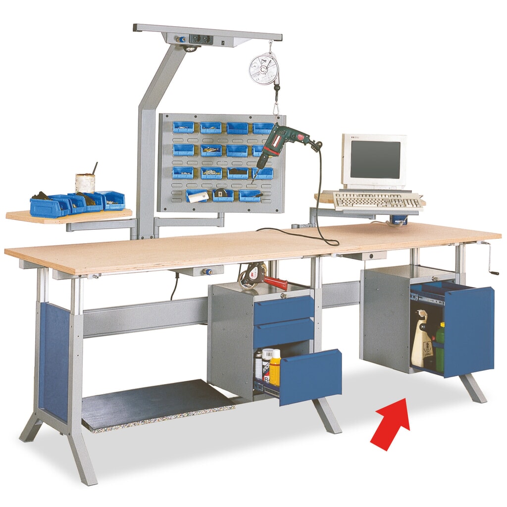 Spodní skříňka s 1 zásuvkou pro stůl pro systém pracoviště, VxŠxH 500 x 370 x 400 mm, rezedová zelená Číslo obrázku produktu 2: Spodní skříňka s 1 zásuvkou pro stůl pro systém pracoviště, VxŠxH 500 x 370 x 400 mm, rezedová zelená