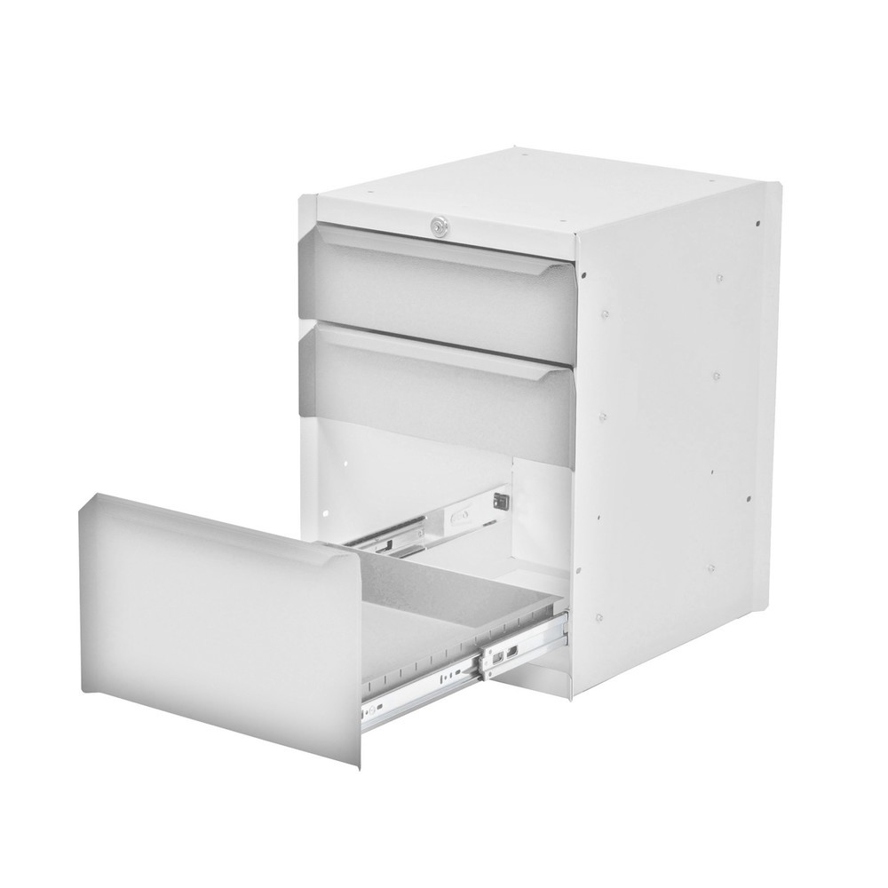 Číslo obrázku produktu 1: Spodní skříňka se 3 zásuvkami pro stůl pro systém pracoviště, VxŠxH 500 x 370 x 400 mm, okenní šedá