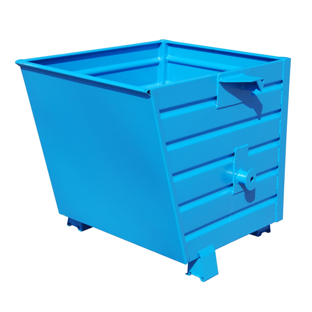 Bauer® Stohovatelný vyklápěcí zásobník, lakovaný, objem 0,55 m³, RAL 5012 světle modrá Obrázek produktu: Bauer® Stohovatelný vyklápěcí zásobník, lakovaný, objem 0,55 m³, RAL 5012 světle modrá