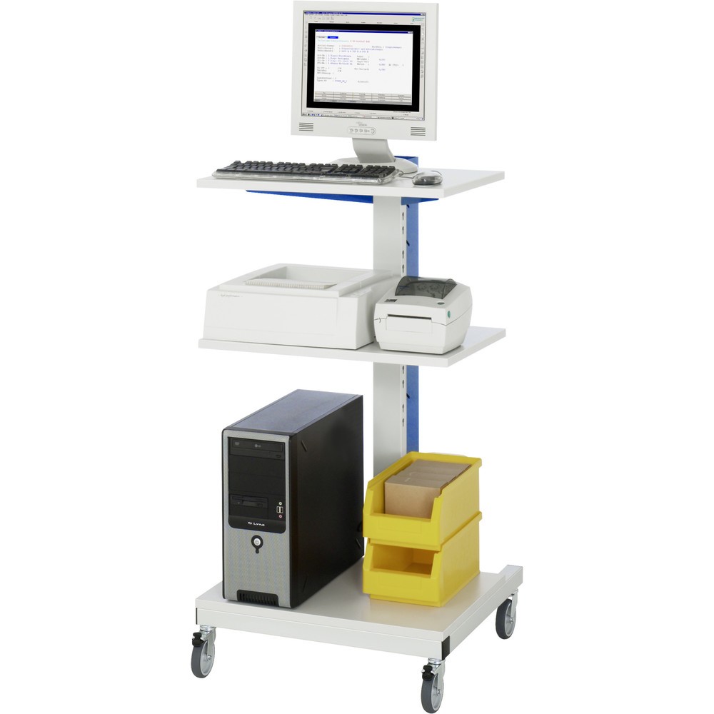 Číslo obrázku produktu 2: Stojan pro počítač RAU, V×Š×H 1230 × 650 × 650 mm, sada koleček