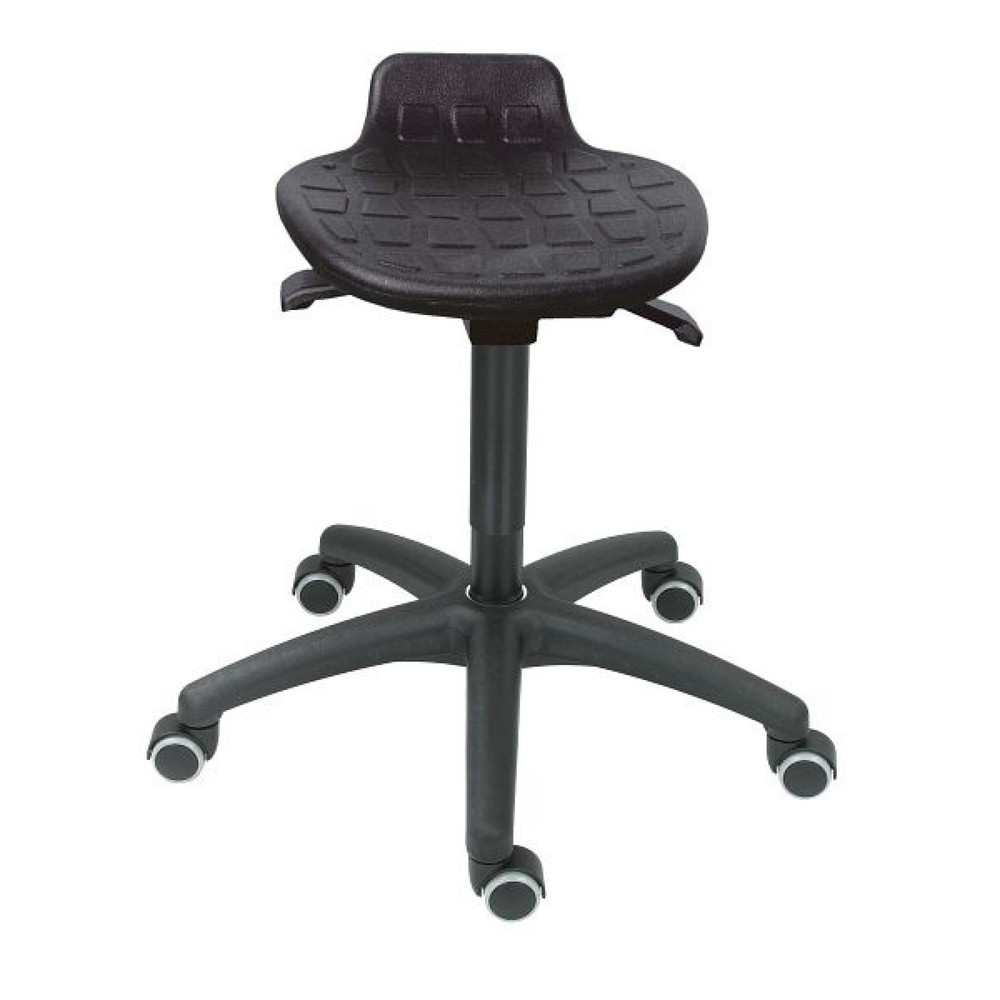 Číslo obrázku produktu 1: HEMMDAL Stolička Komfort, sedák PU, výška sedáku 430-560 mm, plastová základna, kolečka