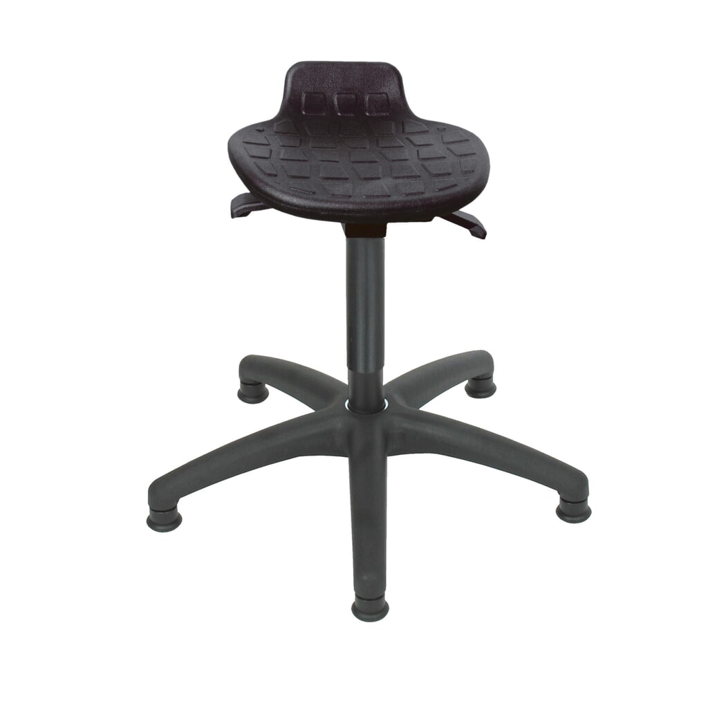 Obrázek produktu: HEMMDAL Stolička Komfort, sedák PU, výška sedáku 410-540 mm, plastová základna, podlahové kluzáky