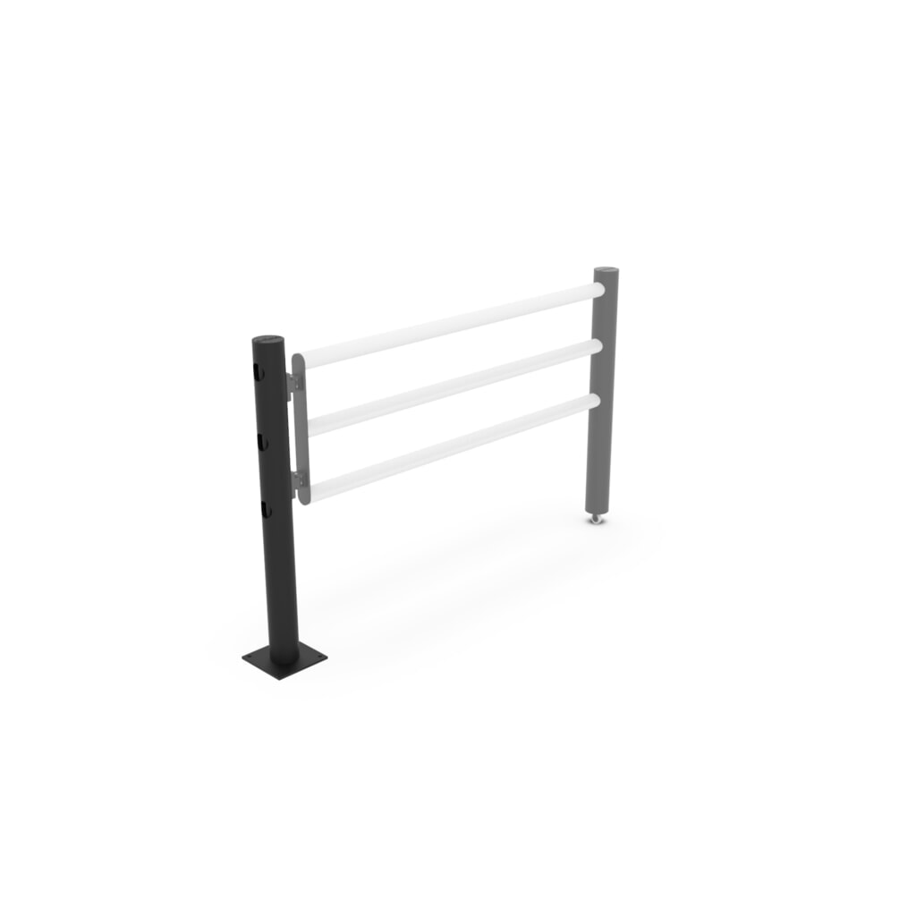 Středový sloupek s otočnými dveřmi pro bezpečnostní zábradlí „Delta“, Ø 110 mm, výška 1200 mm, 90° Číslo obrázku produktu 12: Středový sloupek s otočnými dveřmi pro bezpečnostní zábradlí „Delta“, Ø 110 mm, výška 1200 mm, 90°