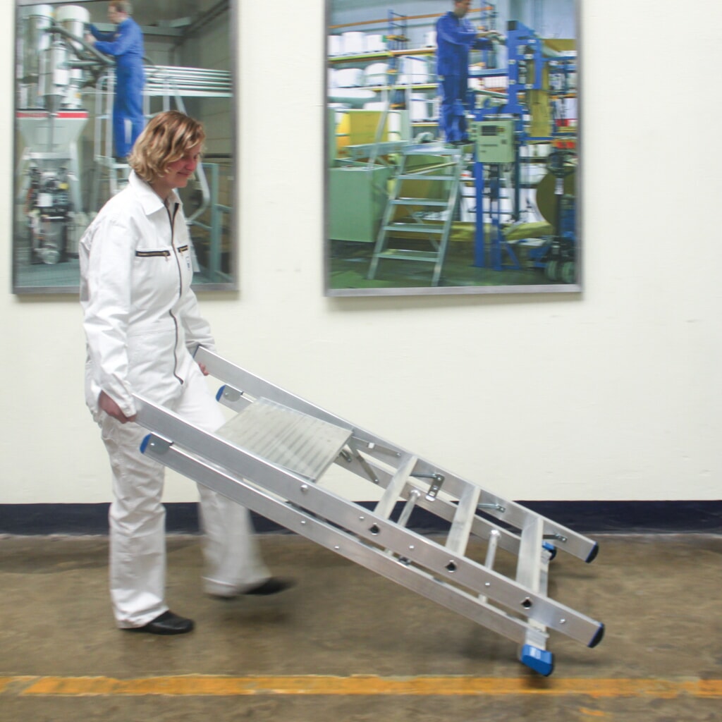 Schůdek KRAUSE® Profi z hliníku, se 2 kolečky, 3 stupně Číslo obrázku produktu 3: Schůdek KRAUSE® Profi z hliníku, se 2 kolečky, 3 stupně