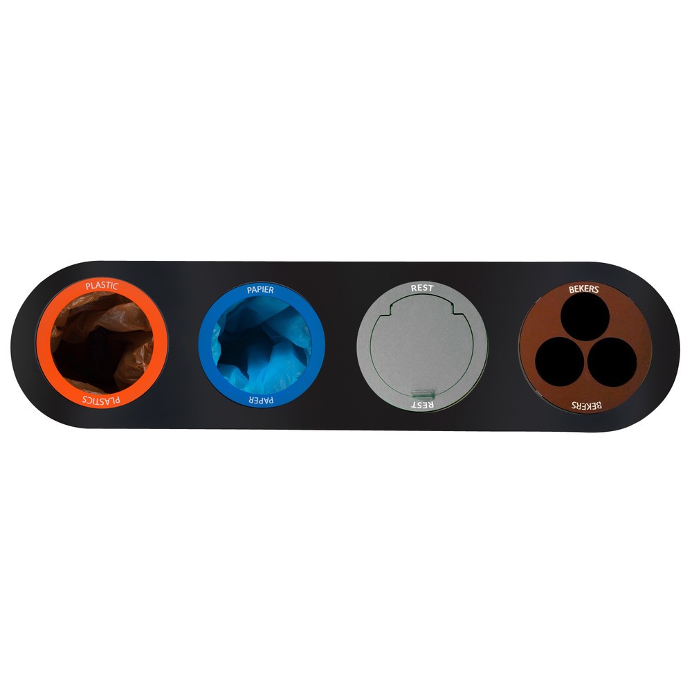 Číslo obrázku produktu 2: Systém pro třídění odpadu LUNE Split, bílá, antracit, 4x38 litrů