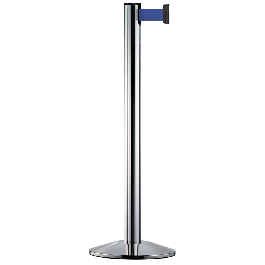 Systém vymezovacích sloupků Extend, sloupky chromované, modrá Obrázek produktu: Systém vymezovacích sloupků Extend, sloupky chromované, modrá