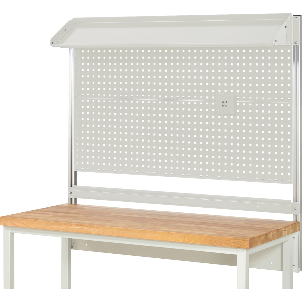 Nástavba pracovního stolu RAU, VxŠxH 1130 x 1500 x 350 mm, 1 sklopná kovová odkládací plocha, 1 přídržná lišta a 1 držák pro plochý monitor, kompletní sada 02 pro šířku výrobku 1500 mm Číslo obrázku produktu 2: Nástavba pracovního stolu RAU, VxŠxH 1130 x 1500 x 350 mm, 1 sklopná kovová odkládací plocha, 1 přídržná lišta a 1 držák pro plochý monitor, kompletní sada 02 pro šířku výrobku 1500 mm