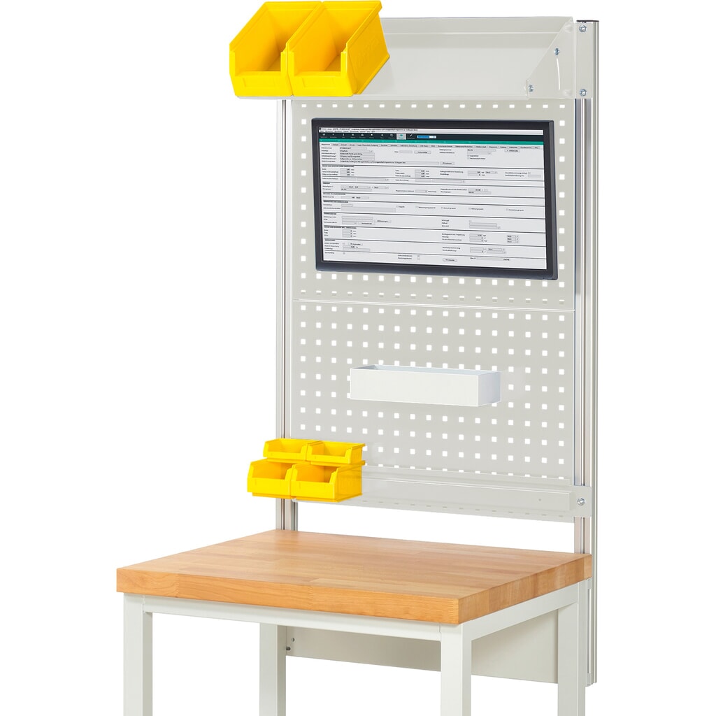 Nástavba pracovního stolu RAU, VxŠxH 1130 x 750 x 350 mm, 1 sklopná kovová odkládací plocha, 1 přídržná lišta a 1 držák pro plochý monitor, kompletní sada 02 pro šířku výrobku 750 mm Obrázek produktu: Nástavba pracovního stolu RAU, VxŠxH 1130 x 750 x 350 mm, 1 sklopná kovová odkládací plocha, 1 přídržná lišta a 1 držák pro plochý monitor, kompletní sada 02 pro šířku výrobku 750 mm