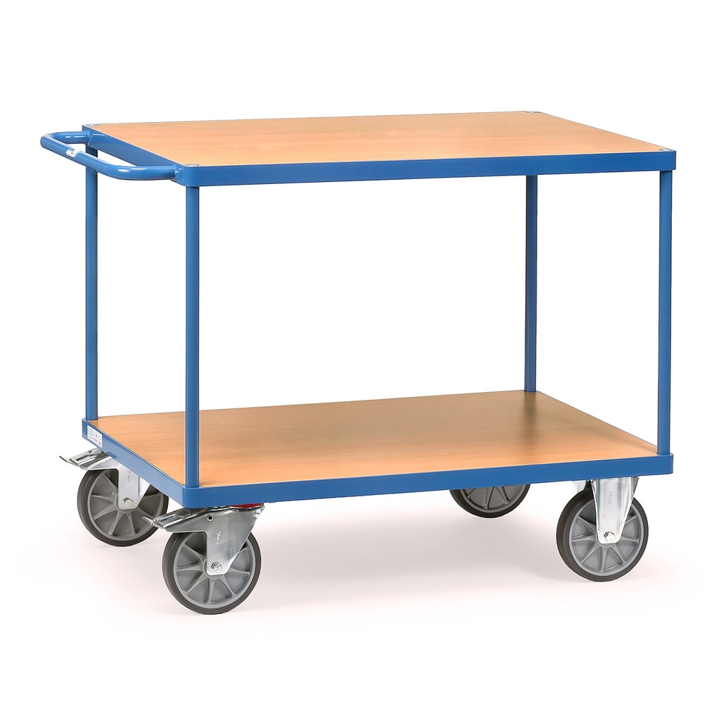 Obrázek produktu: Těžký pojízdný stolek a montážní vozík fetra®, 2 patra à 700 x 1 000 mm