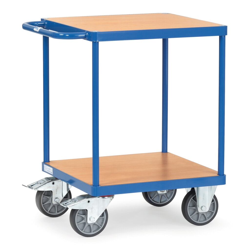 Obrázek produktu: Těžký pojízdný stolek a montážní vozík fetra®, 2 patra à 600 x 600 mm