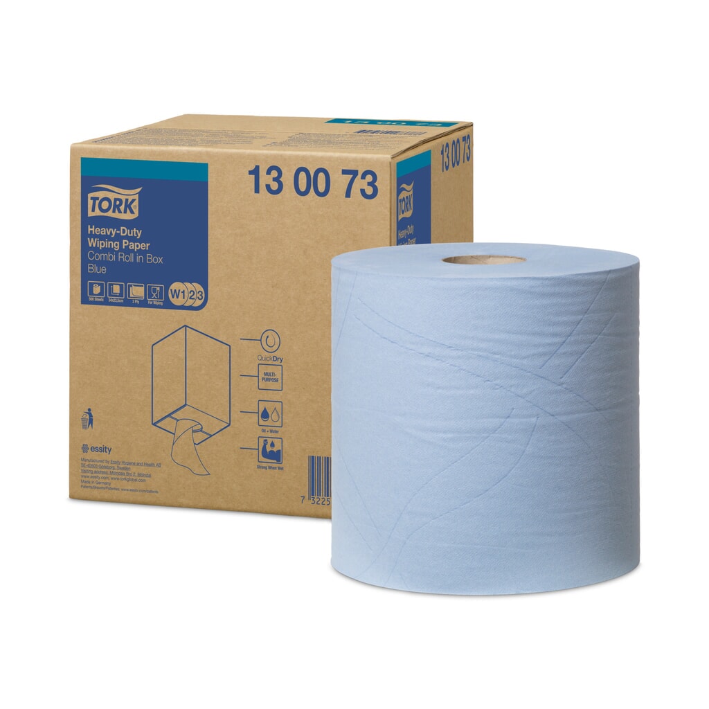 TORK® Extra silné ubrousky, VxŠ 340 x 235 mm, 1 role, modrá Obrázek produktu: TORK® Extra silné ubrousky, VxŠ 340 x 235 mm, 1 role, modrá