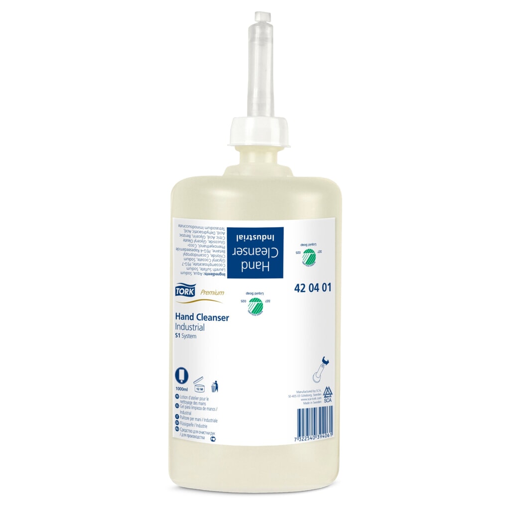 TORK® průmyslové tekuté mýdlo, MAXI dávkovač Obrázek produktu: TORK® průmyslové tekuté mýdlo, MAXI dávkovač