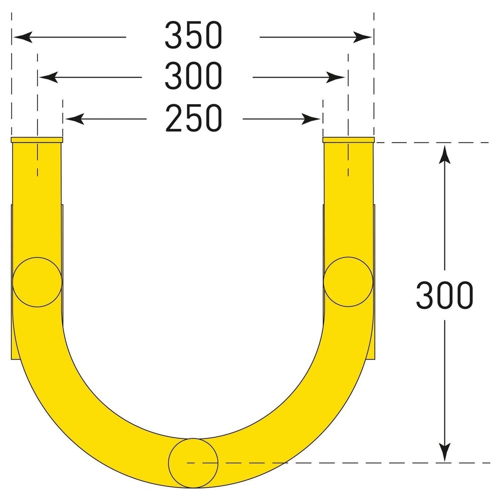 Číslo obrázku produktu 3: Trubková ochrana - použití ve venkovních prostorách, VxŠ 1 500 x 350 mm