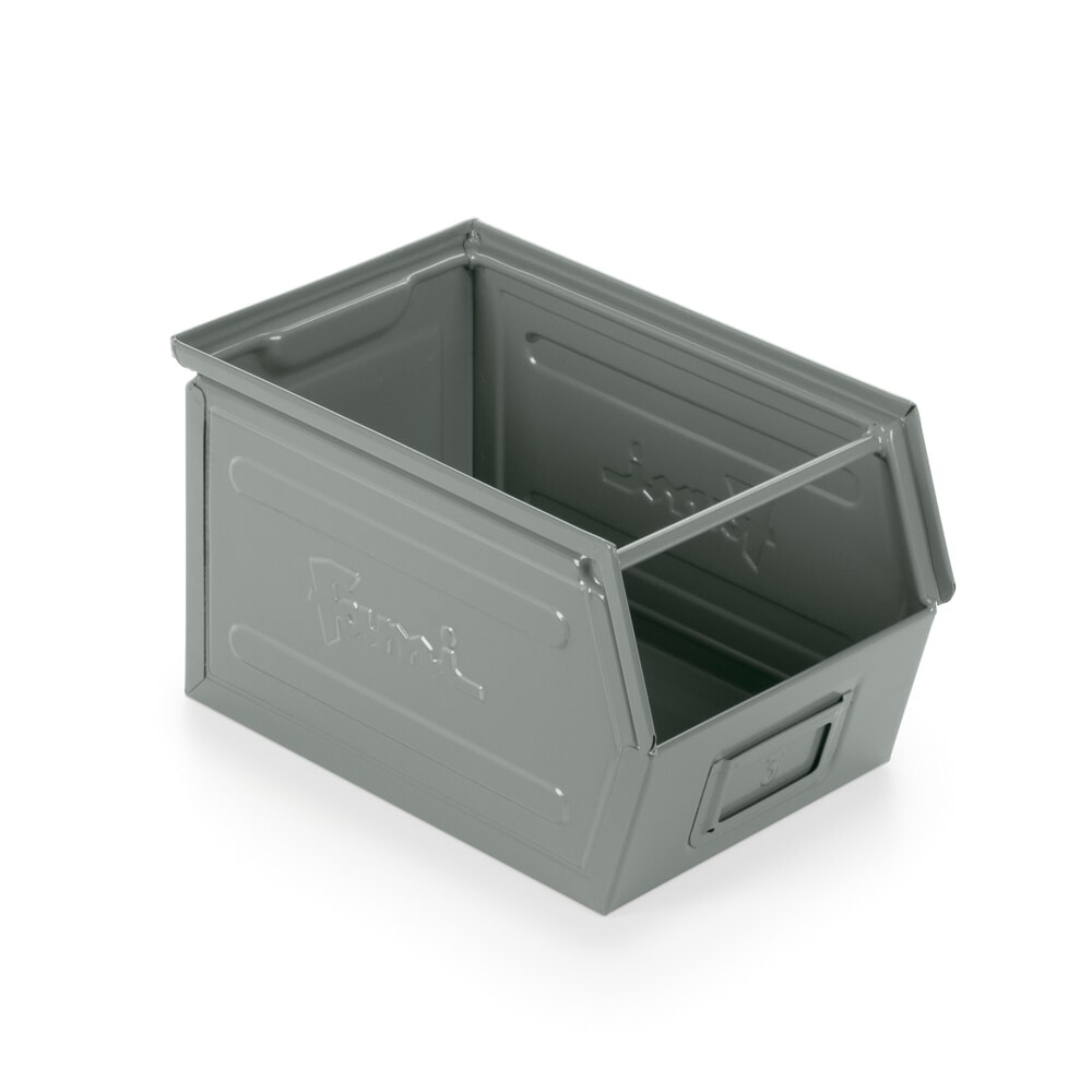 Číslo obrázku produktu 1: Úložný box Fami s ocelovým plechem, VxŠxH 200 x 200 x 350 mm, veverčí šedá, 8 ks/VE