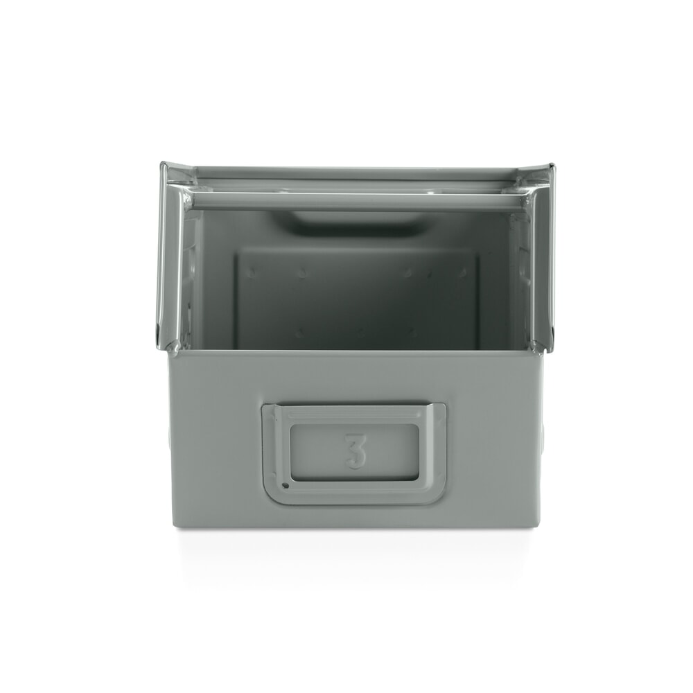 Číslo obrázku produktu 3: Úložný box Fami s ocelovým plechem, VxŠxH 200 x 200 x 350 mm, veverčí šedá, 8 ks/VE