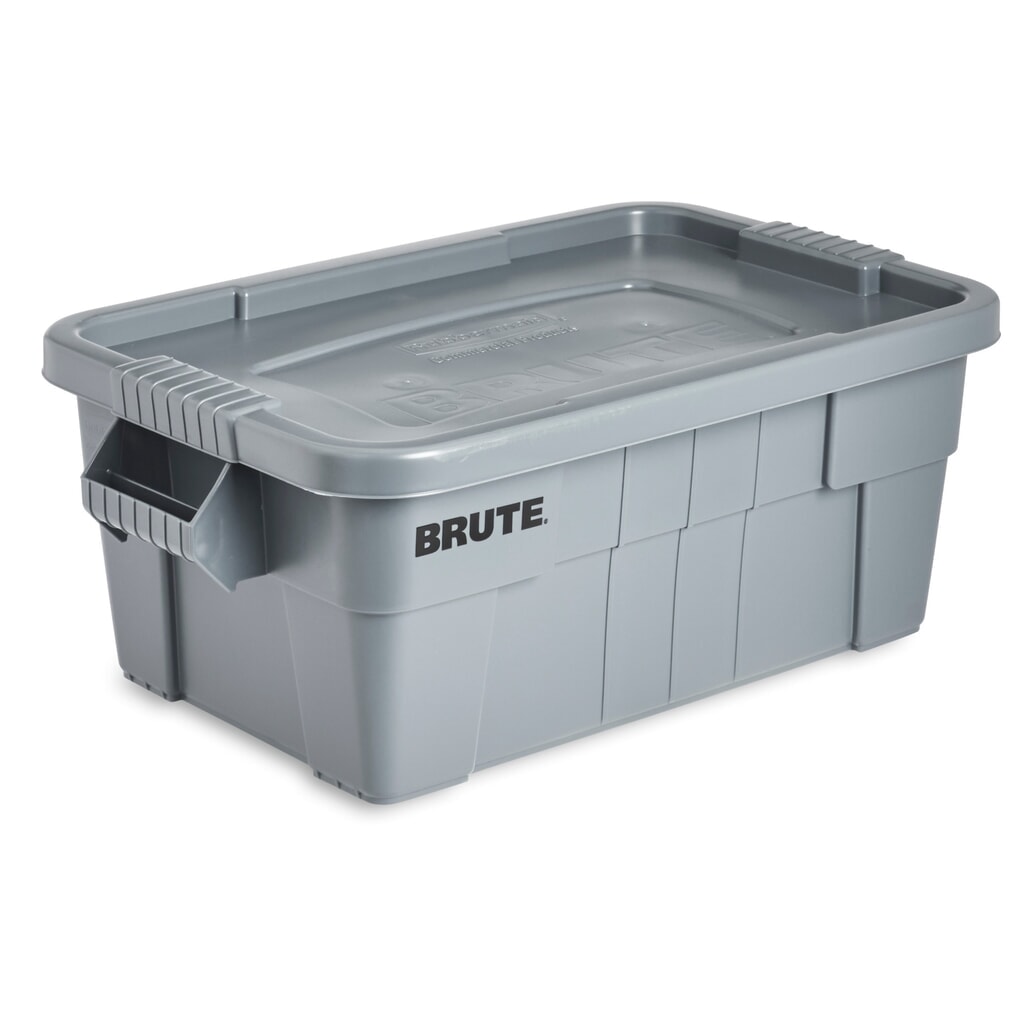 Úložný box Rubbermaid® Brute, vyrobený z polyethylenu, se zacvakávacím víkem, 53 litrů, šedá Obrázek produktu: Úložný box Rubbermaid® Brute, vyrobený z polyethylenu, se zacvakávacím víkem, 53 litrů, šedá