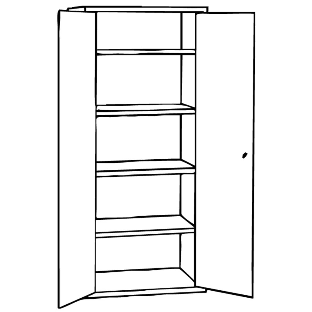 Univerzální skříň HEMMDAL HUS-1, cylindrický zámek s otočnou západkou, 4,5 výšek pořadače, VxŠxH 1800 x 800 x 380 mm, pozinkované police, světle šedá Číslo obrázku produktu 2: Univerzální skříň HEMMDAL HUS-1, cylindrický zámek s otočnou západkou, 4,5 výšek pořadače, VxŠxH 1800 x 800 x 380 mm, pozinkované police, světle šedá