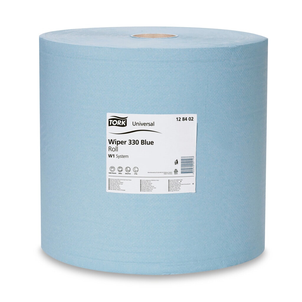 Utěrky TORK® Standard, VxŠ 340 x 370 mm, 1 role, modrá Obrázek produktu: Utěrky TORK® Standard, VxŠ 340 x 370 mm, 1 role, modrá
