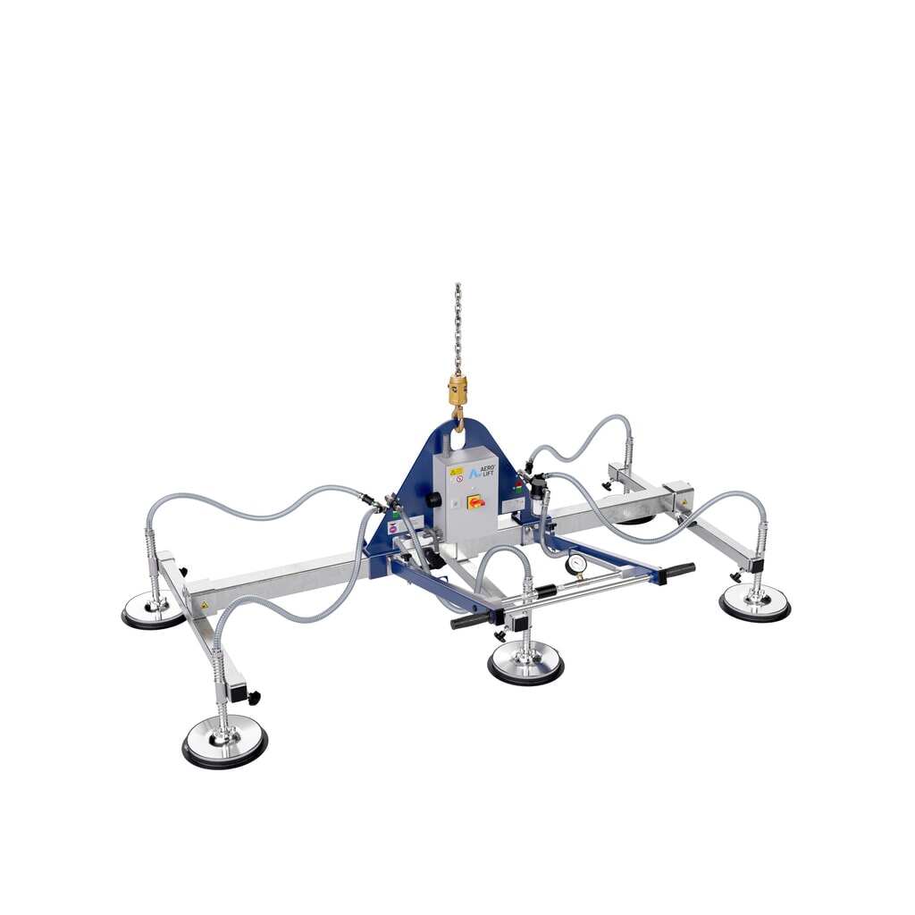 Vakuový zvedák AERO-LIFT®, s 4 přísavnými talíři, nosnost 150 kg Obrázek produktu: Vakuový zvedák AERO-LIFT®, s 4 přísavnými talíři, nosnost 150 kg
