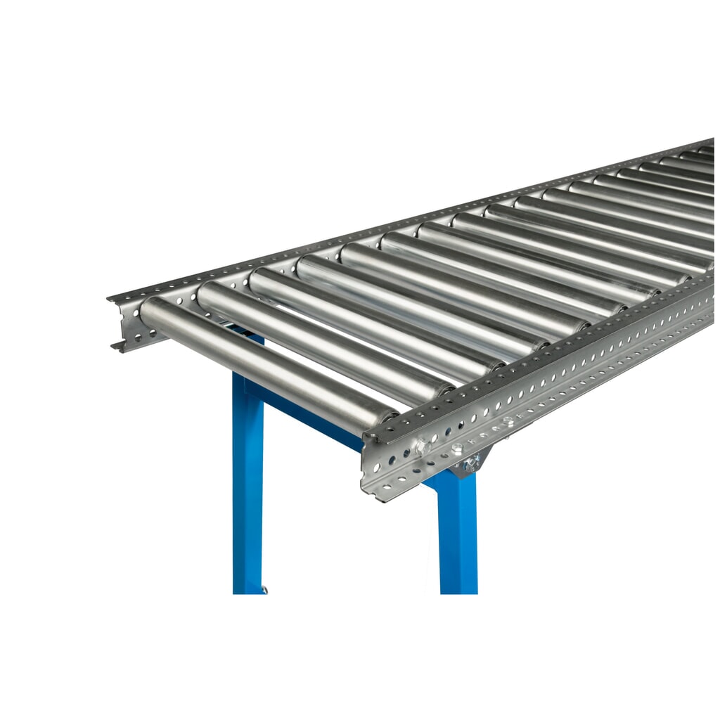 Obrázek produktu: Válečkový dopravník BLUME pro těžká břemena, trubkové ocelové válečky, D×Š 1000 × 500 mm, vzdálenost os 200 mm