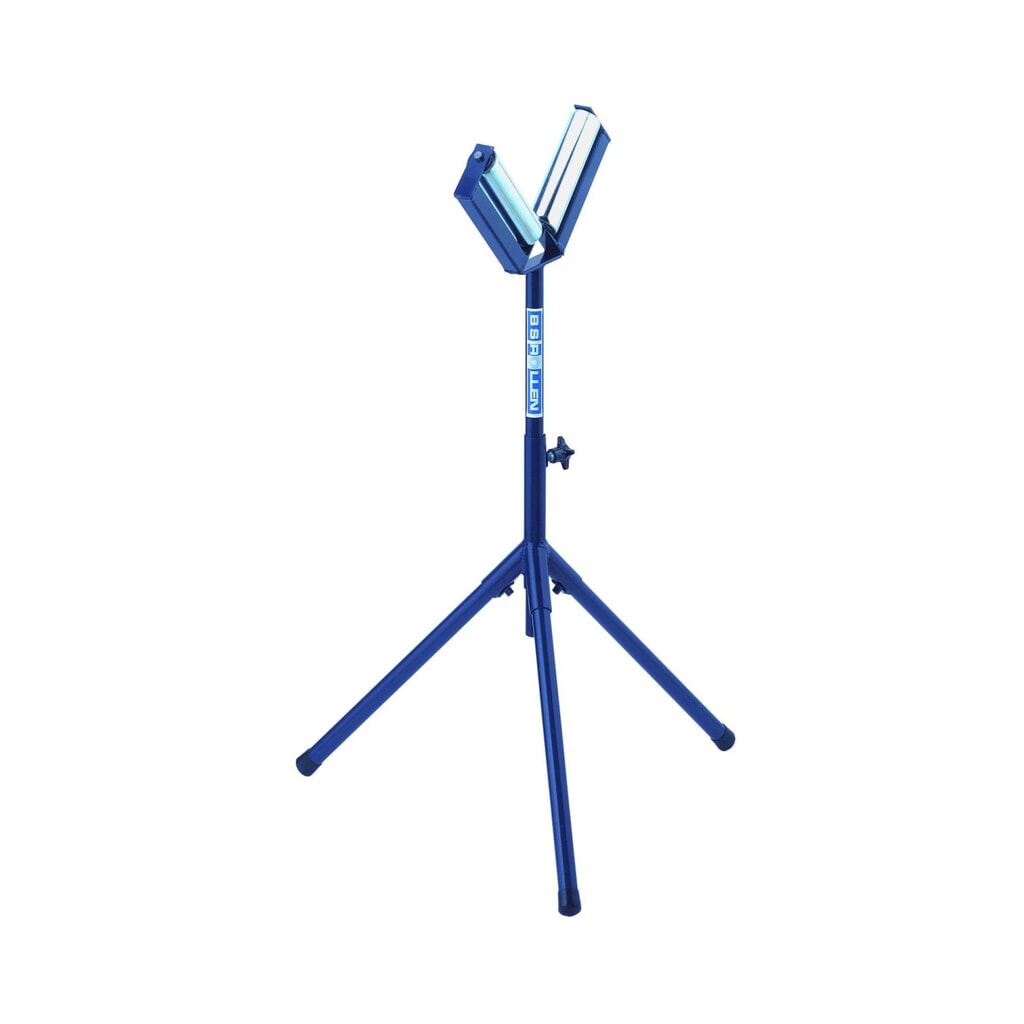 Válečkový stojan pro podávání materiálu, s nosníkem V, výška 670–1100 mm Obrázek produktu: Válečkový stojan pro podávání materiálu, s nosníkem V, výška 670–1100 mm